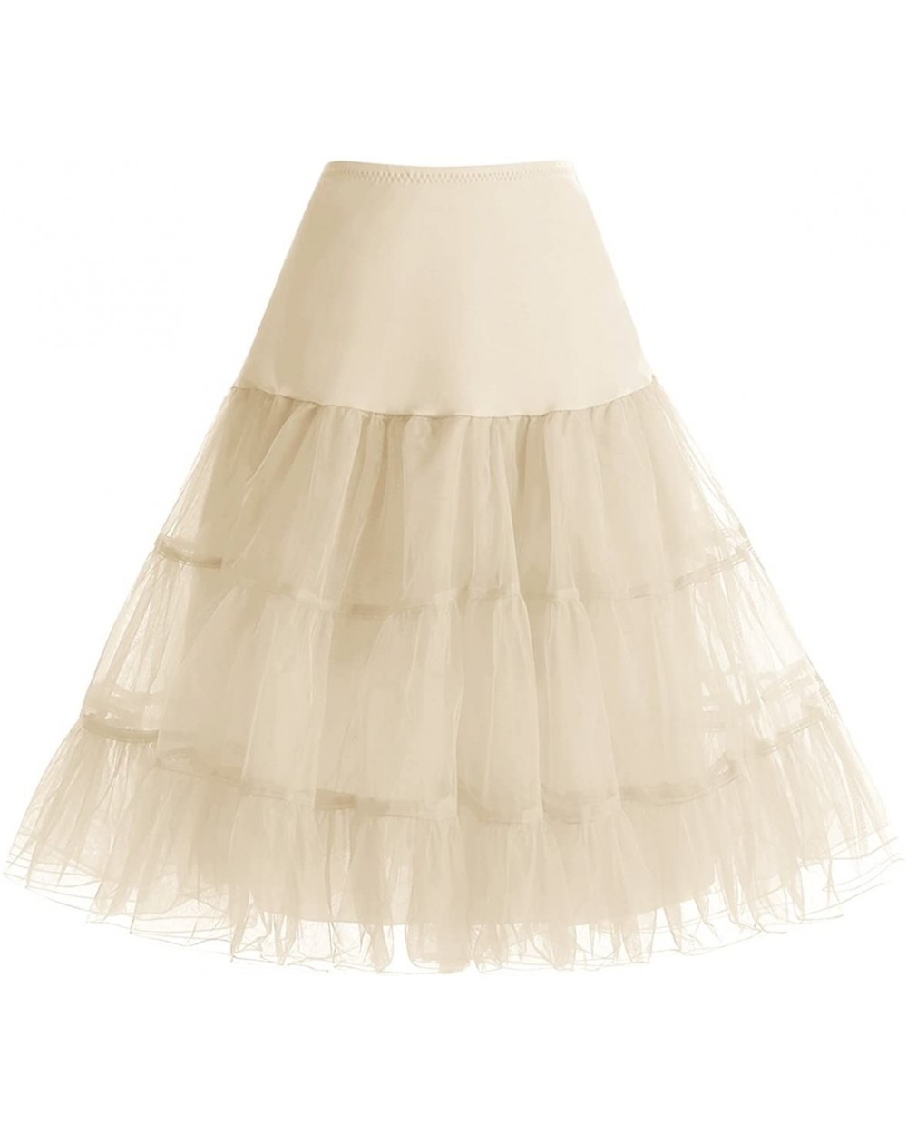 Women's Vintage 50s Petticoat Skirts Crinoline Tutu Underskirt Dress - Champagne - CL189X5RT6K $35.89 Slips