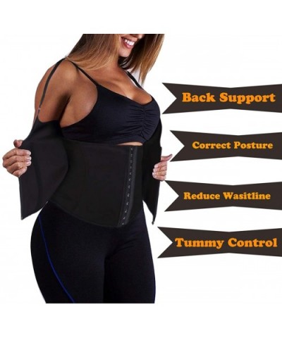 Waist Trainer Corset for Weight Loss Tummy Control Sport Workout Body Shaper Black - Black - CC1927QOH2T $30.77 Shapewear