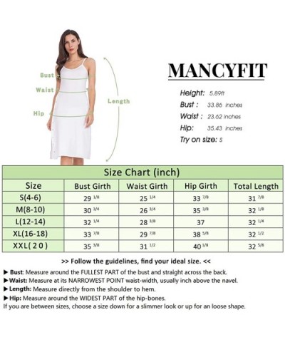 Full Slip Dresses for Women Button Down Cami Spaghetti Strap Nightgown - Botton Slit-white - CS18SIA2WAG $14.37 Slips