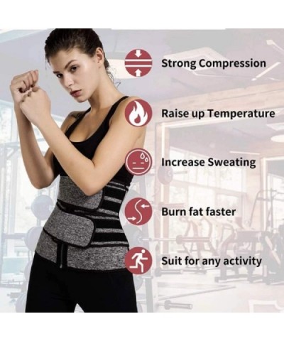 Neoprene Sauna Waist Trainer Corset Sweat Belt for Women Weight Loss Compression Trimmer Workout Fitness - Grey - C2198AGCY7Y...