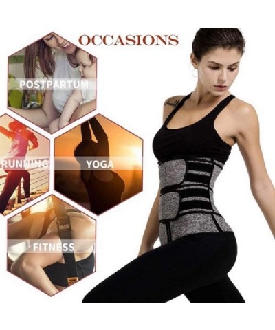 Neoprene Sauna Waist Trainer Corset Sweat Belt for Women Weight Loss Compression Trimmer Workout Fitness - Grey - C2198AGCY7Y...