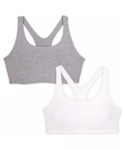 The Serena - Wirefree Sport Full Figure Bra - White & Grey Combo - CU18A27TGQ9 $59.99 Bras