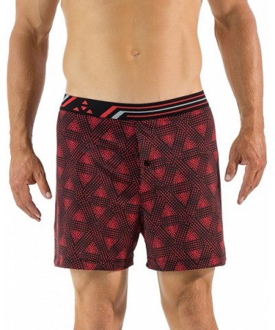 Men's Active Wicking Performance Boxers Shorts - Tribal Energy Black/Red - CS12KBTM14T $22.33 Boxers