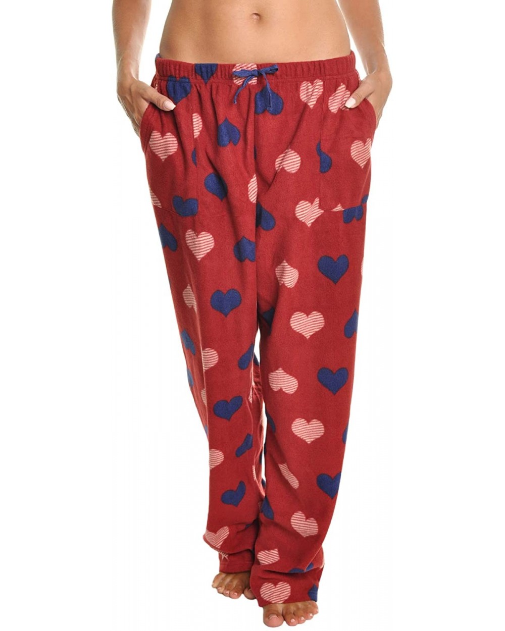 Cozy Pajama Pants - Stripe Hearts - CE18KNY9GRD $16.98 Bottoms