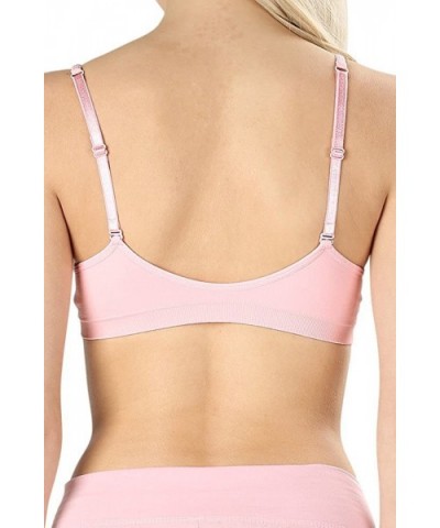 Women & Juniors V-Front Bandeau Sports Bra w/Adjustable Strap and Removable Pads - Sand - CN189OR9NDY $17.75 Bras