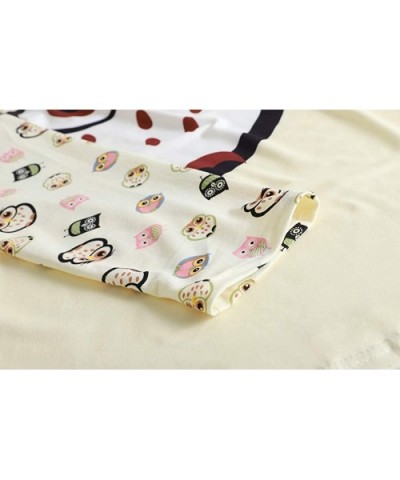 Women Pajamas Cute Owl Sleepwear Comfy Pajama Pants Long Sleeve Night Suits - Beige - CX12C72B211 $28.43 Sets