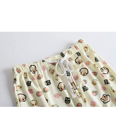 Women Pajamas Cute Owl Sleepwear Comfy Pajama Pants Long Sleeve Night Suits - Beige - CX12C72B211 $28.43 Sets