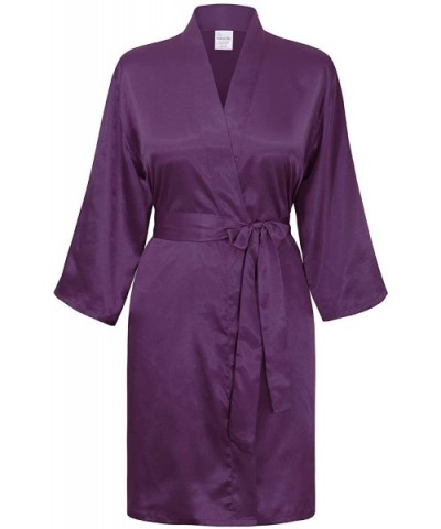 Bridal Robe with Rhinestones- 3/4 Sleeves - Plum - CX12D8RAGER $31.20 Robes