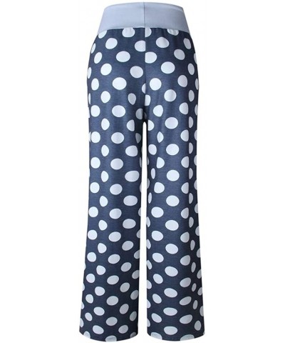 Trousers for Womens Comfy Casual Pajama Pants Floral Print Drawstring Palazzo Lounge Pants Wide Leg Sweatpants B - C7194YRISZ...