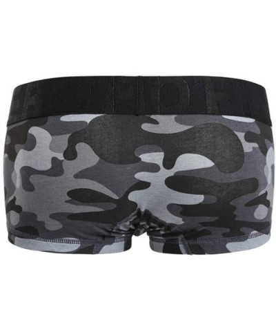 Mens Camo Stretch Sports Boxer Briefs Underwear Camouflage Short Leg - Gray - CZ193497A6H $19.74 Boxer Briefs