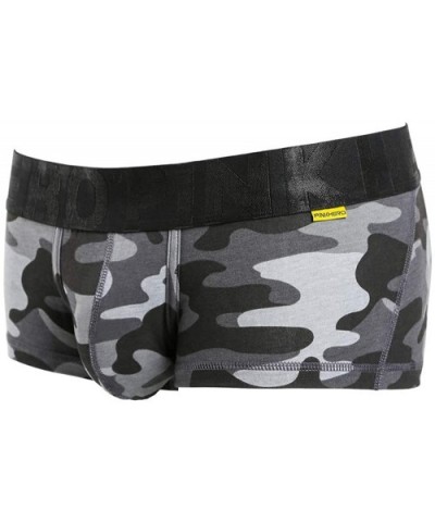 Mens Camo Stretch Sports Boxer Briefs Underwear Camouflage Short Leg - Gray - CZ193497A6H $19.74 Boxer Briefs