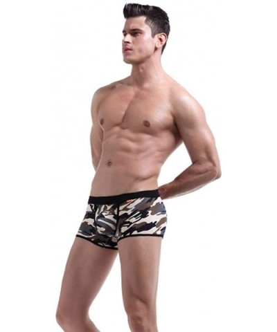 Mens Camouflage Boxer Briefs Slim Low Waist Pants U Convex Underwear - Snake Skin+coffee Grey+coffee Green - C118YYUE5MI $35....