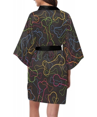 Custom Cartoon Panda Women Kimono Robes Beach Cover Up for Parties Wedding (XS-2XL) - Multi 4 - CK194WZHOMA $77.21 Robes