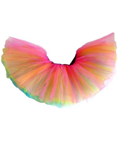 Classic Adult Tutus 3- 5 Layered Tulle Tutu Skirt for Women & Girls - Rainbow 5 Layers - CZ11ZBB3VTH $19.01 Slips