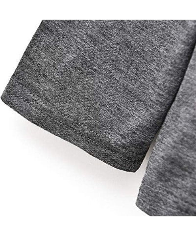 Men's Long Sleeve Crew Neck Soft Sleepwear Pajamas Lounge Set - Drak Gray - C2192W930SG $40.71 Sleep Sets