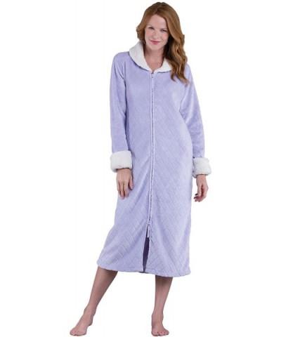 Fleece Robes for Women - Zip Up Robe - Lavender - C217YUWOQ0A $40.23 Robes