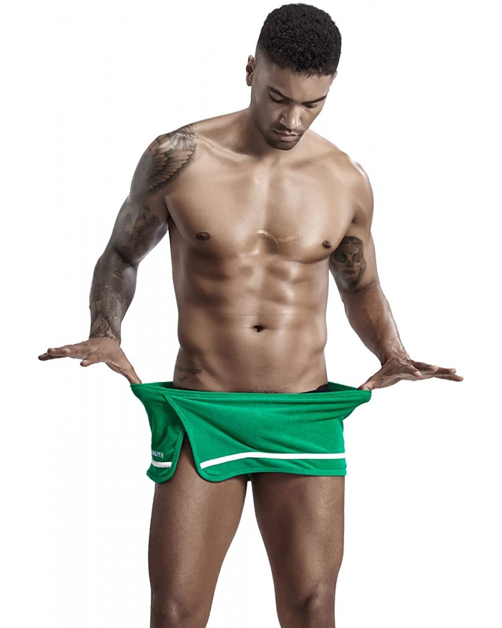 Mens Sento Towel Sexy Boxer Briefs Shorts - 90508 Green - CT18WS5YQ05 $36.91 Boxer Briefs