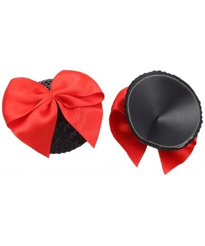 1 Pair Womens COVER Silicone Pad Bowknot Pastie Cover - Red Bowknot - C41902YT5A4 $18.03 Accessories