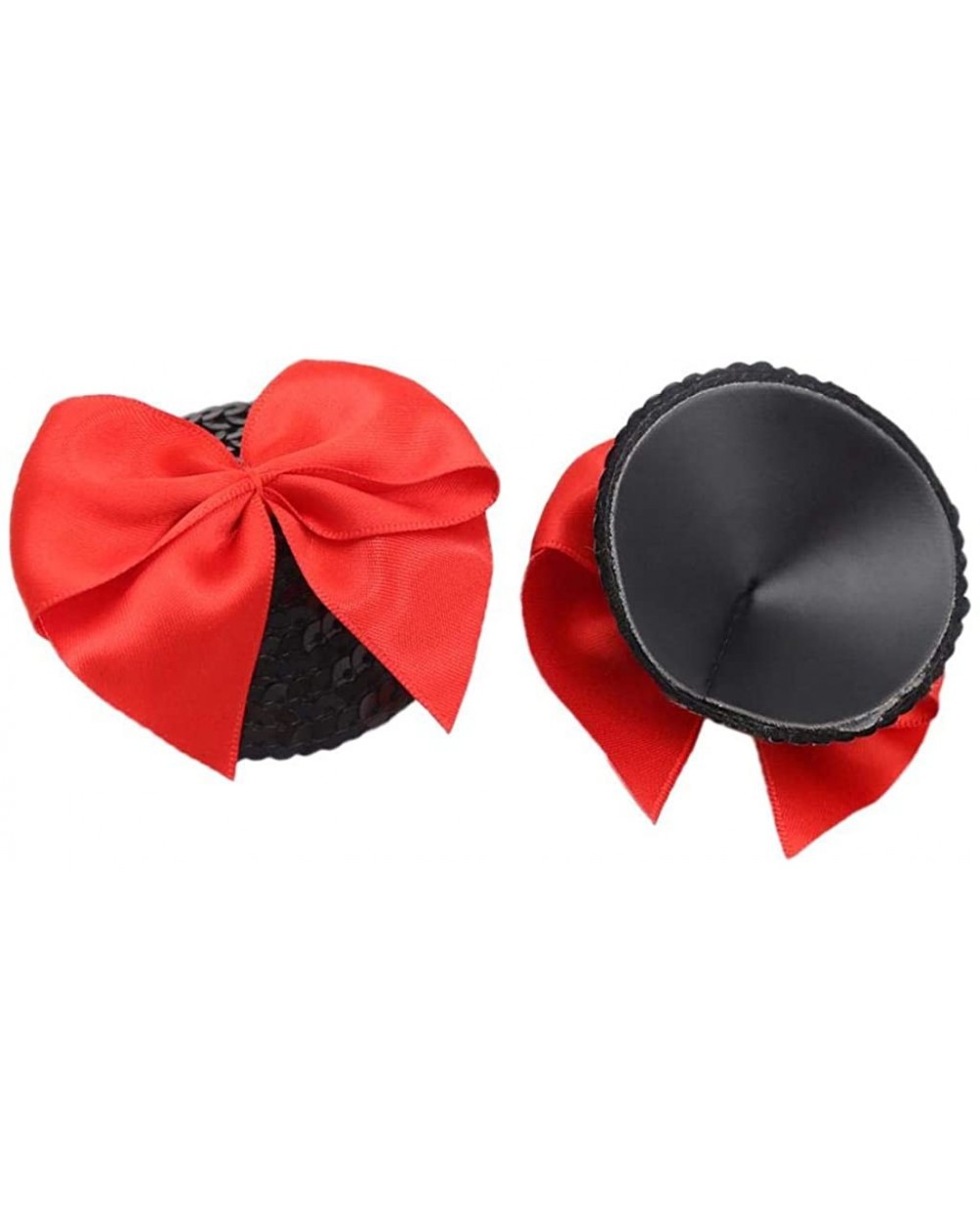 1 Pair Womens COVER Silicone Pad Bowknot Pastie Cover - Red Bowknot - C41902YT5A4 $18.03 Accessories