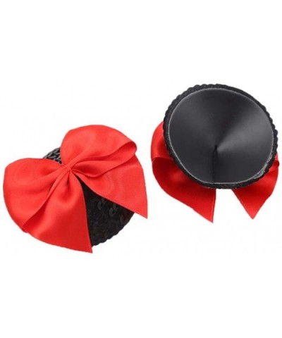 1 Pair Womens COVER Silicone Pad Bowknot Pastie Cover - Red Bowknot - C41902YT5A4 $18.03 Accessories