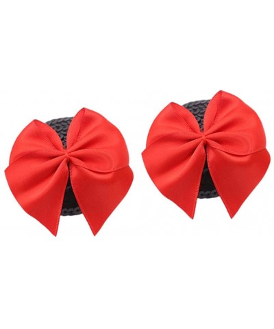 1 Pair Womens COVER Silicone Pad Bowknot Pastie Cover - Red Bowknot - C41902YT5A4 $18.03 Accessories