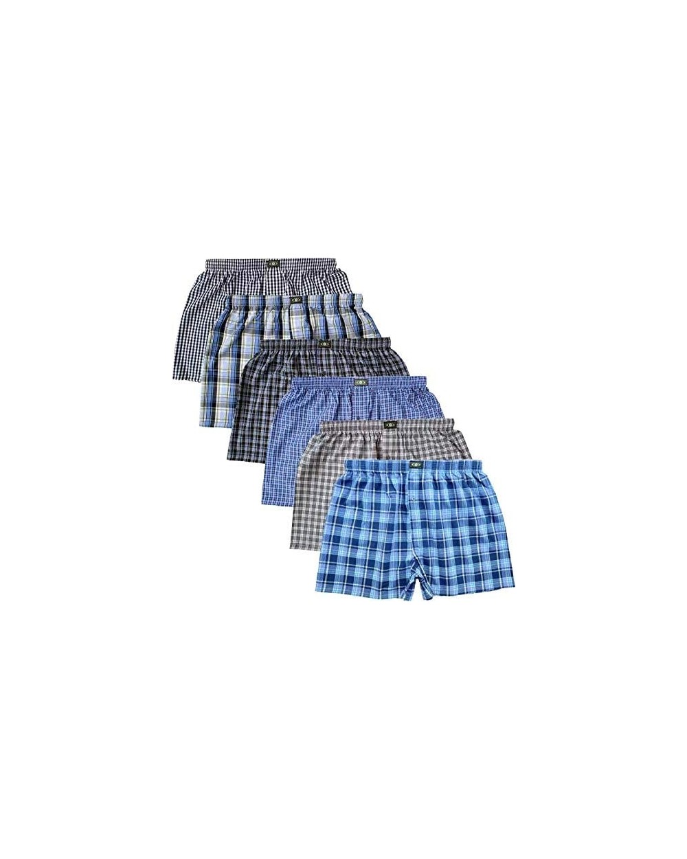 100% Cotton Mens Boxers Shorts- Baggy Boxers with Classic Plaid - Color 9 - C5197AZXWYD $37.77 Boxers