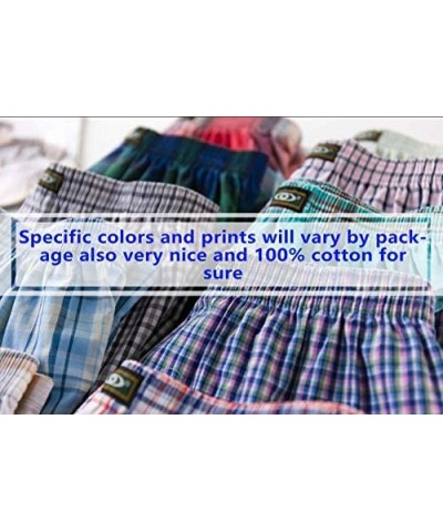 100% Cotton Mens Boxers Shorts- Baggy Boxers with Classic Plaid - Color 9 - C5197AZXWYD $37.77 Boxers