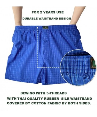 100% Cotton Mens Boxers Shorts- Baggy Boxers with Classic Plaid - Color 9 - C5197AZXWYD $37.77 Boxers