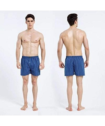 100% Cotton Mens Boxers Shorts- Baggy Boxers with Classic Plaid - Color 9 - C5197AZXWYD $37.77 Boxers