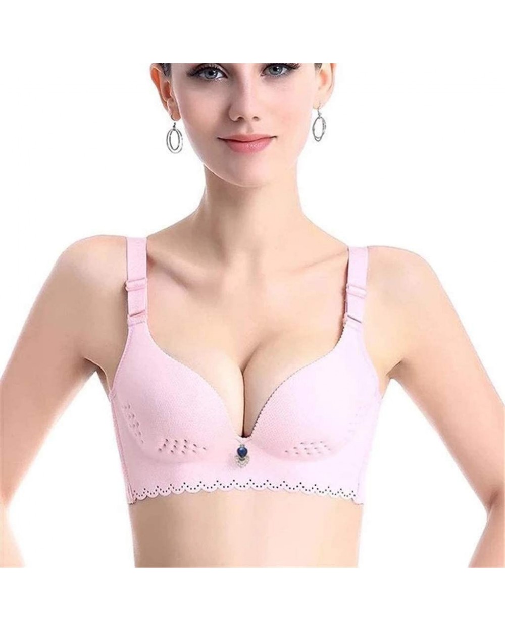 Pillow-Soft Extra-Breathable Comfort Bra Adjustable for Women - Pink - C518ZQU87N6 $18.90 Bustiers & Corsets