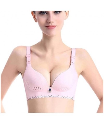 Pillow-Soft Extra-Breathable Comfort Bra Adjustable for Women - Pink - C518ZQU87N6 $18.90 Bustiers & Corsets