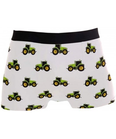 Mens Boxer Briefs Underwear Breathable Pouch Soft Underwear - Green Tractor - CJ18ARKLY3E $25.18 Boxer Briefs