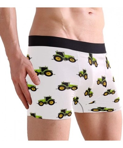 Mens Boxer Briefs Underwear Breathable Pouch Soft Underwear - Green Tractor - CJ18ARKLY3E $25.18 Boxer Briefs