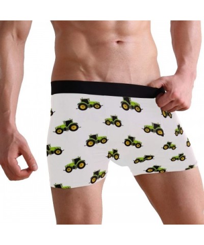 Mens Boxer Briefs Underwear Breathable Pouch Soft Underwear - Green Tractor - CJ18ARKLY3E $25.18 Boxer Briefs