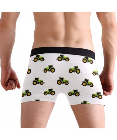 Mens Boxer Briefs Underwear Breathable Pouch Soft Underwear - Green Tractor - CJ18ARKLY3E $25.18 Boxer Briefs