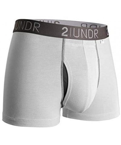 Mens Swing Shift 3" Boxer Trunk Underwear - White/Grey - CS126E2TMBR $43.22 Boxers