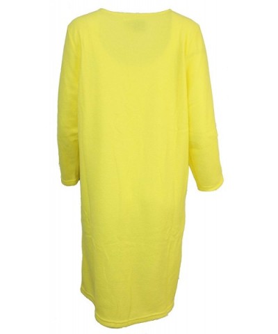 Sutton Women's Terry Zippered Cover-up Robe with Pockets- Long Sleeves - Smocked Yellow - C618TSX4ILX $38.62 Robes