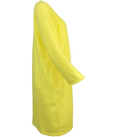 Sutton Women's Terry Zippered Cover-up Robe with Pockets- Long Sleeves - Smocked Yellow - C618TSX4ILX $38.62 Robes