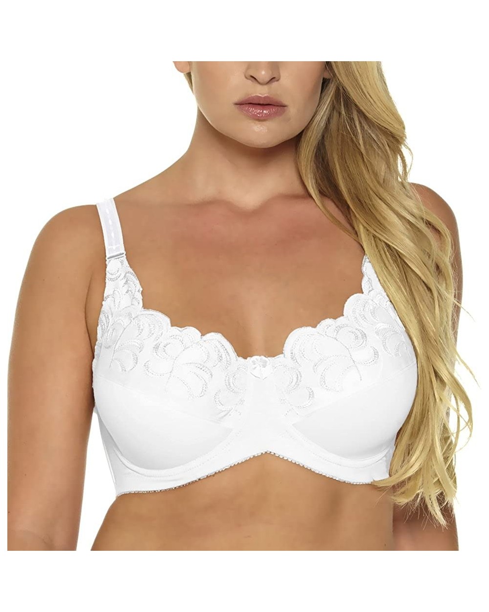 Women's Plus Size No-Padded Undearwire Bra - White - CY18EL9AMMA $23.34 Bras