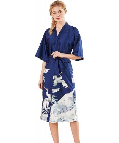 Women Long Cotton Floral Fashion Sexy Bride Robe - Navybaihe - C618SHY76UR $45.15 Robes