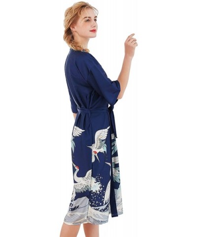 Women Long Cotton Floral Fashion Sexy Bride Robe - Navybaihe - C618SHY76UR $45.15 Robes