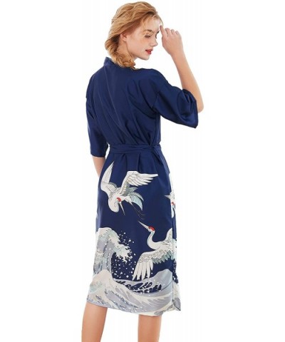 Women Long Cotton Floral Fashion Sexy Bride Robe - Navybaihe - C618SHY76UR $45.15 Robes