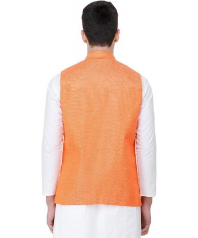 Waistcoat with Diamond Weave and Front Pockets - Mandarin Orange - C0194XLWU6L $73.83 Sleep Sets