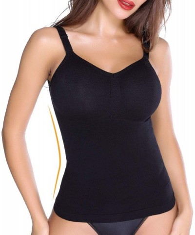 Shapewear Camisole Tummy Control Vest Body Shaper Seamless Tank Top Compression Garment for Women Black Beige - Black - CY192...