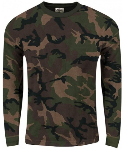 Men's Knit Sweater - Heavyweight Waffle Thermal T Shirt Long Sleeve Crewneck Knitted Top Regular Big Size XS-5XL - Camo (Span...