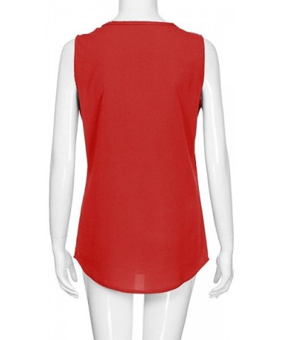 Women Blouse Womens Blouses Fall Tops T-Shirt Roll Up Flowy Shirt - Red - CG19620GC6G $11.89 Shapewear