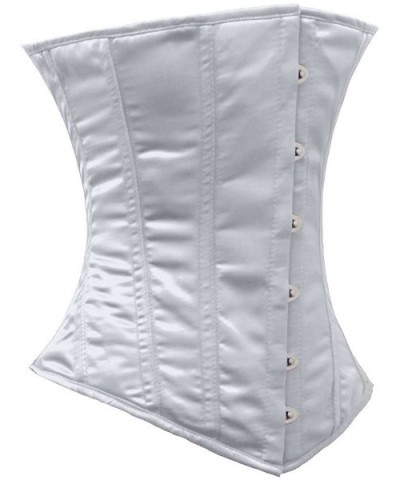 Heavy Duty 26 Double Steel Boned Waist Training Satin Underbust Tight Shaper Corset 8522-SA - White - CH122SK0CNV $80.73 Bust...