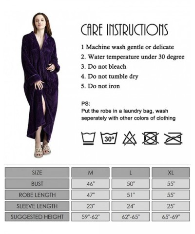 Women Lounge Nightwear Fleece Plush Bathrobes with Zipper Front - Purple - CH18D9D89XH $51.25 Robes