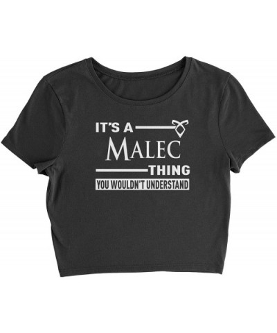 It's A Malec Thing- You Wouldn't Understand Womens Cropped T-Shirt - Black - CR1809Y4KHY $33.71 Camisoles & Tanks