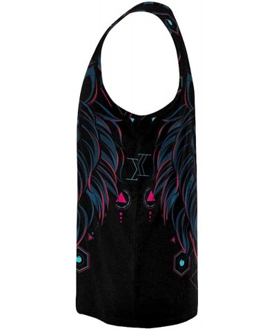 Men's Muscle Gym Workout Training Sleeveless Tank Top The Evil Eyes of Eagle Owl - Multi4 - CE19DW8QGRO $45.06 Undershirts